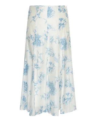 msch copenhagen - MSCHEvangelia HW Skirt AOP M Blue Flower - Gr. - M
