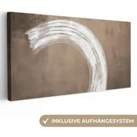 OneMillionCanvasses® Leinwandbild Panorama Farbe - Braun - Japandi, Fotodruck (1 St), Wandbild, Deko Schlafzimmer Wohnzimmer Flur 40x20 cm