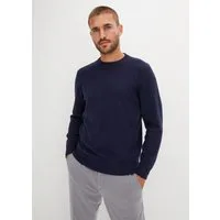 bonprix Strickpullover aus Baumwolle und Polyamid, mit Rundhalsausschnitt, Regular Fit