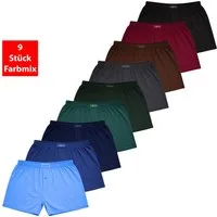 Fashionschmiede Boxershorts Herren Boxershorts Baumwolle 3er-9er Pack Eingriff Unterwäsche (Set, 9-St., 9er-Pack) 100% Baumwolle, Komfortbund, große Größen S–6XL