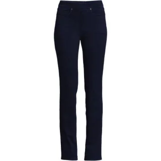 High Waist Straight Knit STARFISH Jeans, Damen,  Blau, Baumwoll-Mischung/Polyester-Mischung, by Lands' End