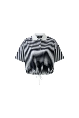 Oui - Poloshirt white blue - Gr. - 38