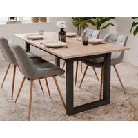 Furn.Design Esstisch Malta (Küchentisch in Eiche Sonoma und Anthrazit, ausziehbar 160 - 200 cm, bis 8 Personen), Industrial Design