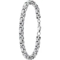 S&T Design Königsarmband Königskette Armband Edelstahl Herren Silber Männer Byzantinische 24cm (King, 1-tlg., Einzelkette), Armband Männer Hip Hop Punk Armreif Schmuck Geschenk für Herren