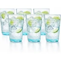Bombay Sapphire Gläser-Set Bombay Sapphire Gin Longdrinkgläser 6er Set l Blaue Gläser mit Relief