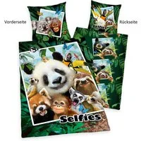 Herding Bettwäsche Selfies Jungle-tiere - Dschungel - Wende-Bettwäsche, 135x200 & 80x80, Baumwolle, 100% Baumwolle