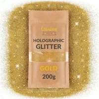 Creative Deco Bastelnaturmaterial 200g Holographischer Glitzerpulver für Wandfarbe