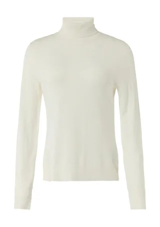 comma - Strickpullover mit Rollkragen weiß - Gr. - 44
