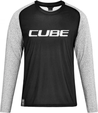Cube Vertex Rundhalstrikot Langarm black'n'grey XXL