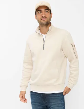 Brax Herren Troyer Style SION oat, Altweiß, Gr. XS