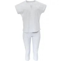 Era&Me Pyjama Era & Me Damen Pyjama Capri (2 tlg., Schlafanzughose + Schlafshirt) Reine Baumwolle
