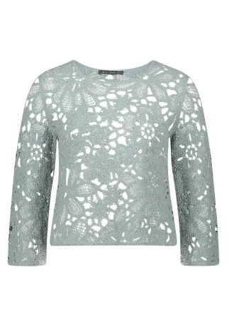 Betty Barclay - Lochstrick-Pullover Gray Mist - Gr. - 36