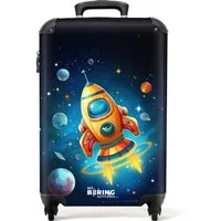 NoBoringSuitcases.com© Kinderkoffer Rakete - Weltraum - Planeten - Kinder - Junge 55x35x20cm, 4 Rollen, Kinder Koffer Klein, Trolley Handgepäck, Reisekoffer