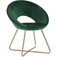 Duhome Loungesessel (439D), Esszimmerstuhl Wohnzimmerstuhl, Samt Polsterstuhl, Gold Metallbeine