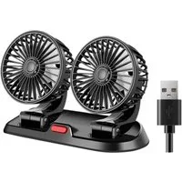 VIVIHEYDAY Mini USB-Ventilator Tischventilator Mini Ventilator, Tragbarer, Doppellüfter, Leise 360°Drehung für Auto Schlafzimmer Büro Camping Outdoor