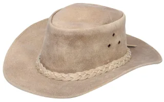 Cowboy Outback Echtes Vintage Leder Aussie Bush Hat