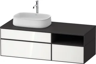 Duravit Zencha Konsolenwaschtischunterbau wandhängend Weiß & Graphit n/a & Supermatt 1300x550x442 mm ZE4828064800000