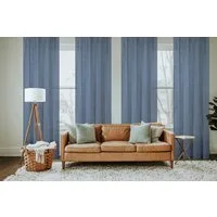 Home Basics Gardine SOFTY (1 St), Multifunktionsband, halbtransparent, Leinenstruktur, Kombibandschal Leinenstruktur SOFT