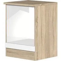 Flex-Well Herdumbauschrank Herdumbauschrank - 60 cm breit - Weiß Sonoma Eiche – Salerno