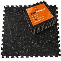 Krafitive Bodenschutzmatte Puzzlematte Fitness Sportboden Schwerlast Schallschutz, 6-St., 6er-Set, 15mm dickes Gummigranulat, bis 200kg belastbar & vibrationsdämpfend.