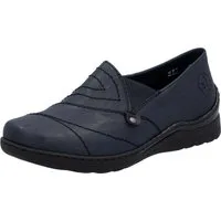 Rieker Slipper, Schlupfschuh, Halbschuh, Slip on mit Stretcheinsatz und Ziersteppung
