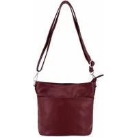 ITALYSHOP24 Schultertasche Made in Italy DAMEN LEDER TASCHE Crossbody Umhängetasche Mini Hobo Bag, Ledertasche Damentasche City Bag CrossOver Freizeit CrossBag Shopper