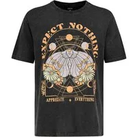 SUBLEVEL T-Shirt Mit Zitat Print und Kosmischem Vintage Design Spirituell Shirt