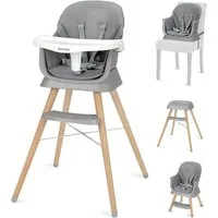 Ezebaby Holzstuhl 6in1 Multfunktional Babystuhl Sitzerhöhung Kinderstuhl Barhocker