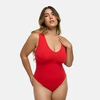 cfab Shaping-Body Tank Bodysuit Sculpting Shapewear mit Slip-Fire Red-S (1-tlg)