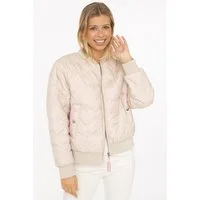 Zwillingsherz Bomberjacke "Be Happy" modisch, Kontrastdetails, regular fit, langärmelig, mit Herzsticker