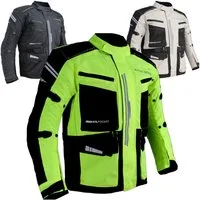 Alpha Speeds Motorradjacke JET PRO, All-Saison Motorradjacke inklusive Protektoren (2026) Abnehmbares Membran + Futter, 7 Belüftungen, 10 Taschen, in Neongelb