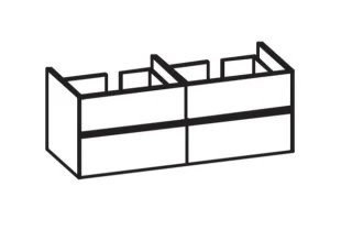 Artiqua 116 LED-Waschtischunterschrank, Quarzgrau Matt Select, 116-WU4LB-AC10-7163-173 116-WU4LB-AC10-7163-173
