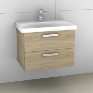 Artiqua 412 Waschtischunterschrank für Daylight K0726, Castello Eiche quer NB, 412-WU2L-I04-7136-426 412-WU2L-I04-7136-426