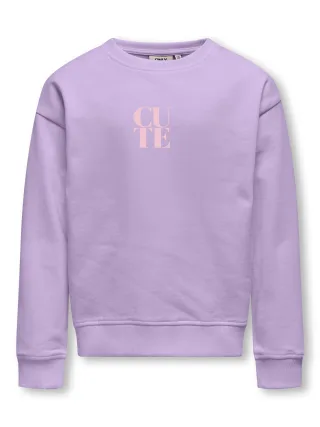 KIDS ONLY - KOGDITTE LIFE L/S TEXT OT SWT Orchid Bloom - Gr. - 158/164