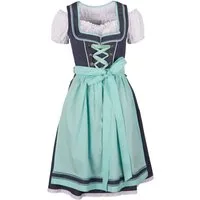 Ramona Lippert Dirndl Damendirndl Clara jeansoptik mint 3-teilig mit Bluse Rocklänge 60 cm (3-teilig)