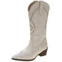 NEXORA Western Cowboystiefel Damen bestickt, Stiefel mit Absatz aus PU Leder Cowboystiefel Cowboystiefel mit Muster