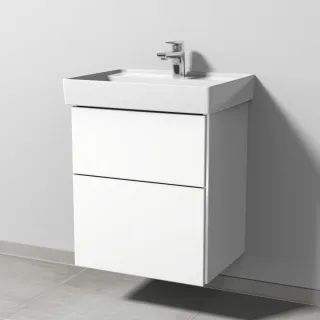 Sanipa 3way Waschtischunterbau zu Villeroy & Boch Collaro Waschtisch mit 2 Auszügen, Weiß-Glanz BS83378