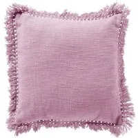 Dutch Decor Kissenhülle Uni 'Jonna' 45 x 45 cm, Mit Fransen