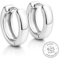 Taffstyle Paar Creolen Ohrringe Creolen 925 Silber Unisex Klappcreolen glänzend elegant (Zeitlose Silber Creolen für Damen und Herren – hochwertiger Ohrschmuck mit klassischem Design)