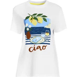 Grafik-Shirt, Damen,  Gelb, Baumwolle, by Lands' End