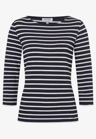 MORE & MORE - Streifenshirt blau - Gr. - 44