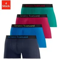 Bruno Banani Boxer Boxershorts für Herren (Packung, 4-St) mit farbigen Marken-Schriftzug am Bündchen