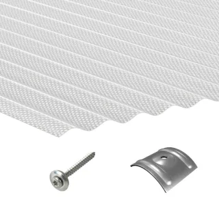 Polycarbonat | Terrassendach-Set | Sinusplatte | 76/18 | 2,8 mm | Wabenstruktur | glasklar