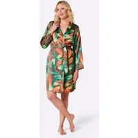 Witt Morgenmantel Morgenmantel Langarm, Polyester, Bindeband, Satin