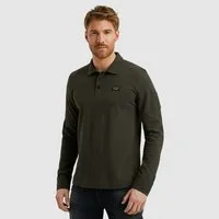 PME LEGEND Langarm-Poloshirt mit Logo Stickerei
