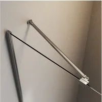 Hopibath Duschwand-Stabilisationsstange Chrom Haltestange Duschwand 50cm für Seitenwand Seitenteil, (Stabilisator, rechteckig), für Duschabtrennung Duschwand Walk In Dusche