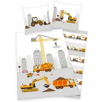 Brilliant Kinderbettwäsche / Baustelle, 100% Baumwolle