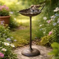 MF Vogeltränke Samando Vogeltränke Blatt aus Gusseisen Braun