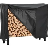 GarveeMore Kaminholzregal aus Metal mit Wasserdichten Abdeckung für Garten Terrasse Außen, Kaminholzsablage Wetterfest & gut belüftet, einfacher Aufbau