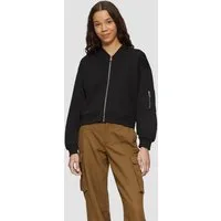 QS Sweatshirt Sweatshirt Verkürzter Sweat-Blouson